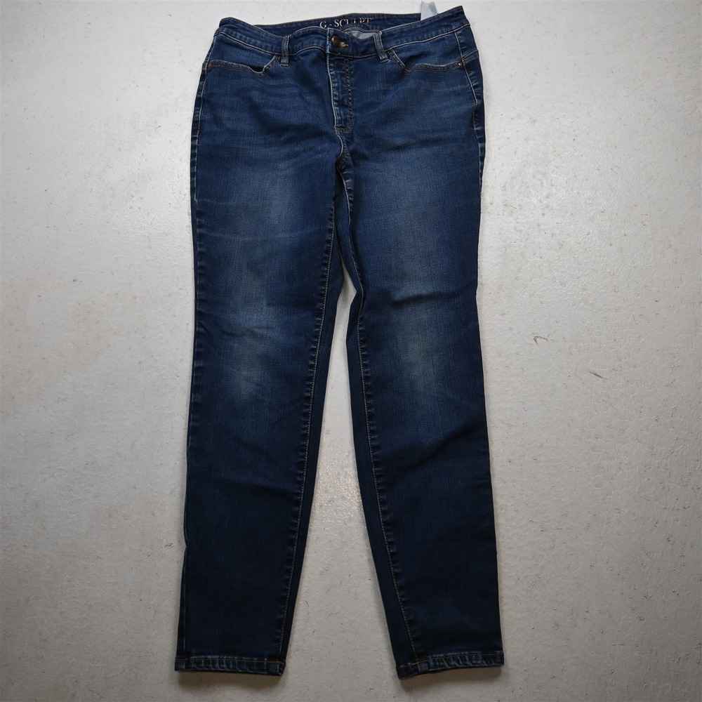 G By Giuliana 16 High Rise G-Sculpt Skinny Dark Stretch Denim Womens Jeans